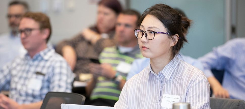 student in classroom lecture hall